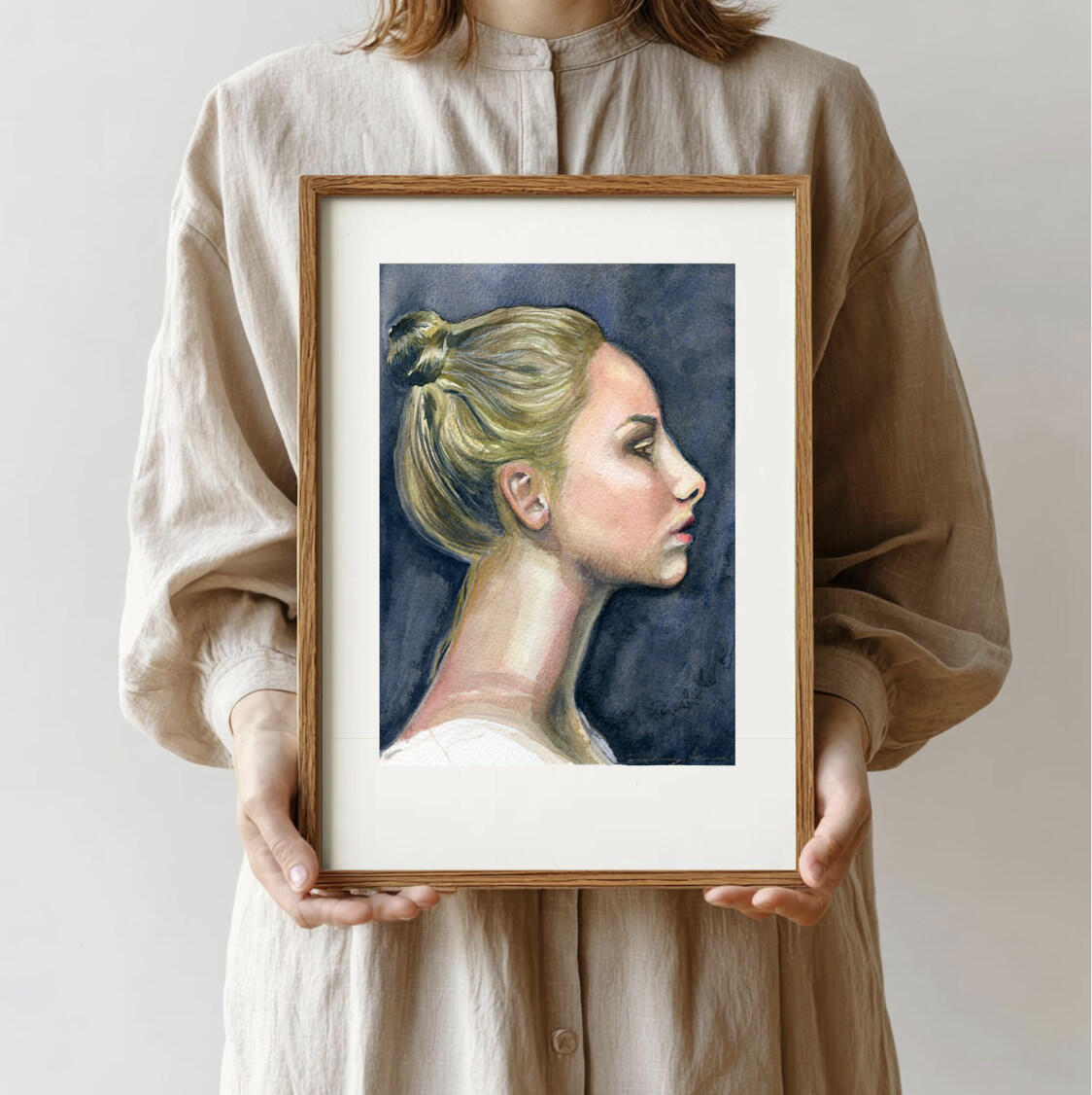 "Winter" "Winter" an art print by Tanya Kucey of an auburn haired young woman who represents the Spring season.