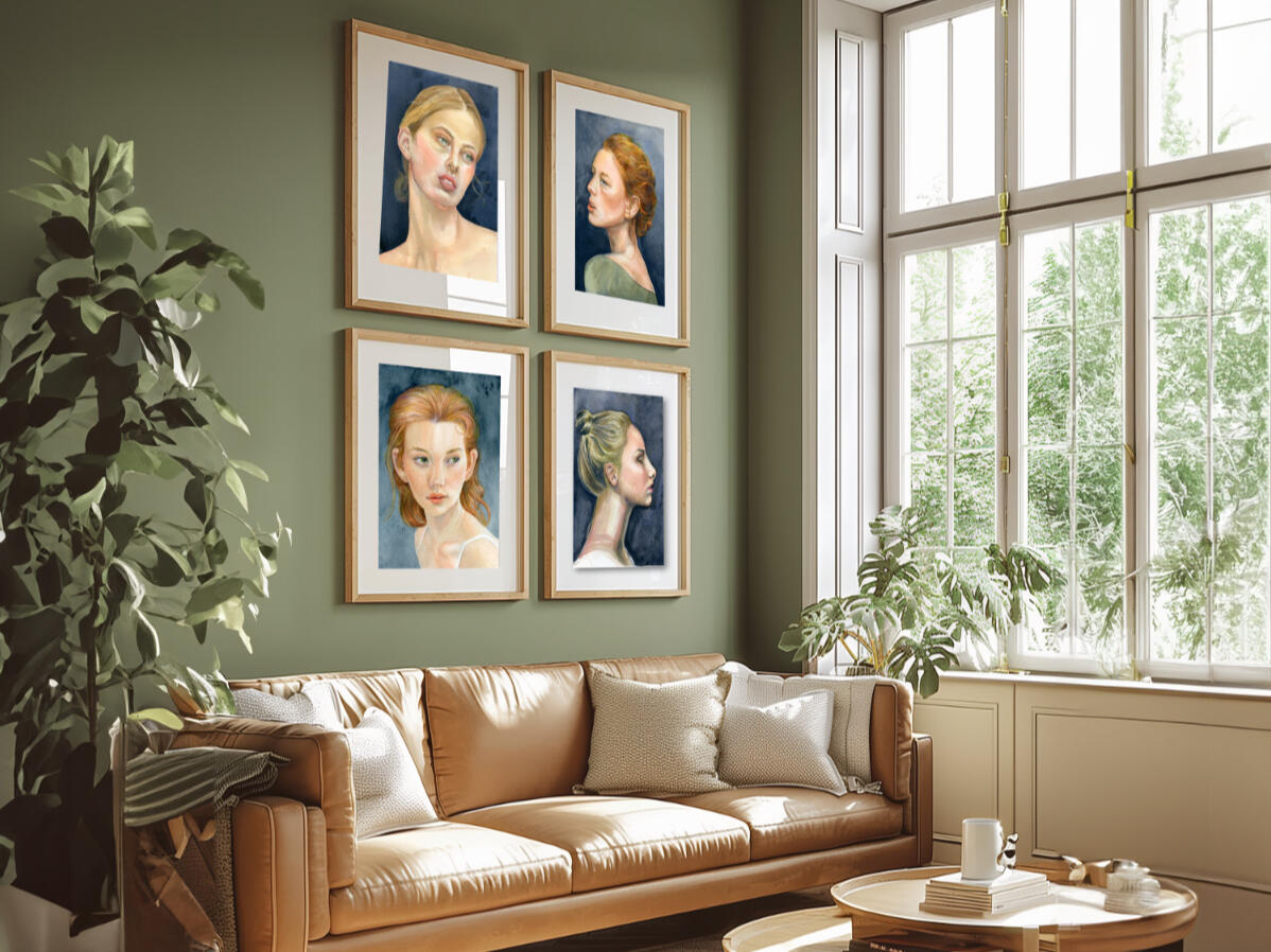 The 4 Seasons "Spring" an art print by Tanya Kucey of an auburn haired young woman who represents the Spring season.